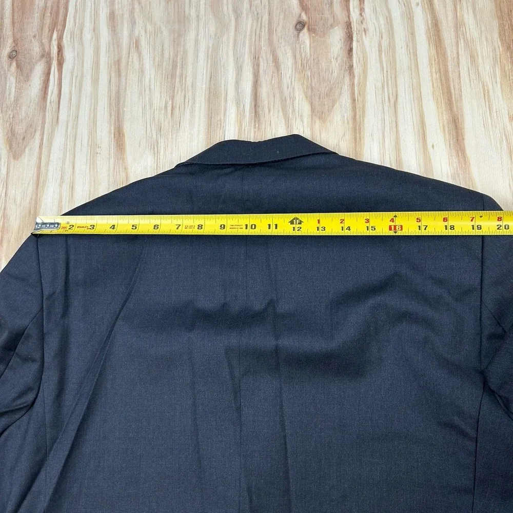 Jack Victor‎ Estrato Super 100's Wool Solid Gray Two Button  Blazer Men's 44L